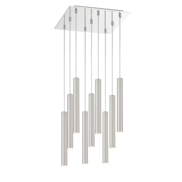 Forest 9 Light Island/Billiard, Chrome & Brushed Nickel